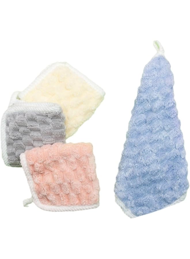 The Bros 4Pcs 30x30cm Hanging Hand Towels, Super Absorbent Soft Hanging Towel with Hanging Loop, Machine Washable and Fast Drying Towel, Hand Dry Towels for Kitchen & Bathroom. - Image 1