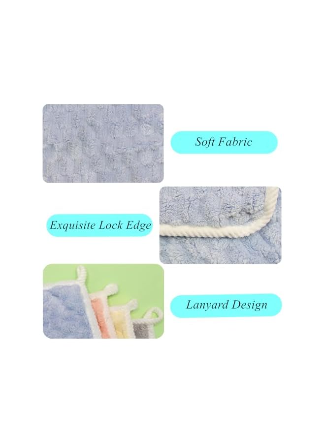 The Bros 4Pcs 30x30cm Hanging Hand Towels, Super Absorbent Soft Hanging Towel with Hanging Loop, Machine Washable and Fast Drying Towel, Hand Dry Towels for Kitchen & Bathroom. - Image 5