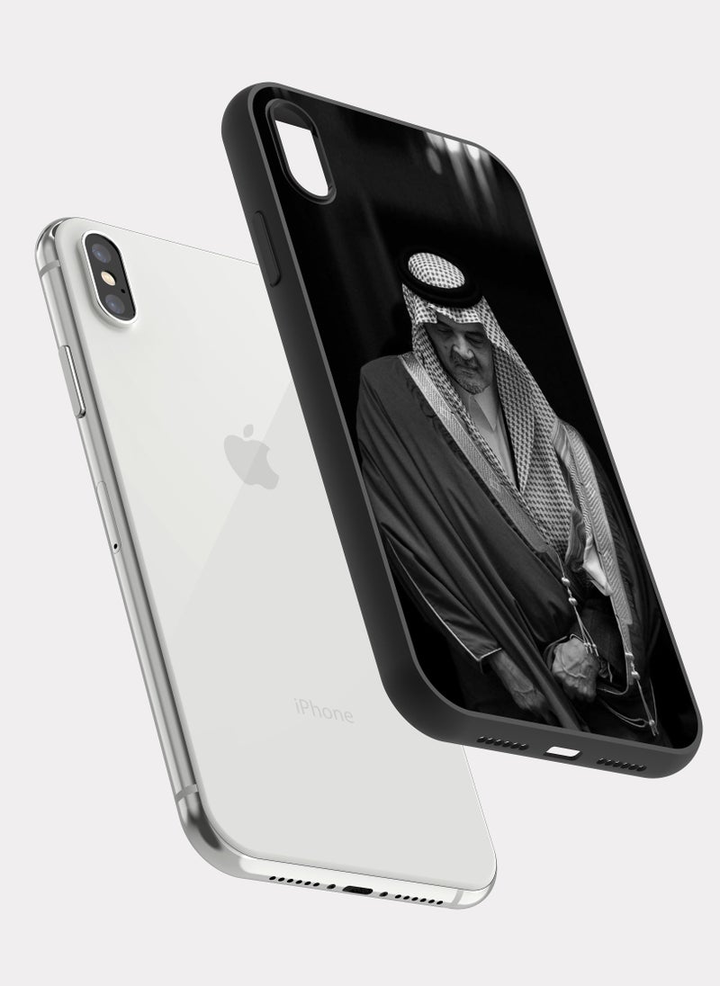 بكسلات كفر ايفون اكس اس ماكس الأمير سعود الفيصل ابيض اسود - Image 2