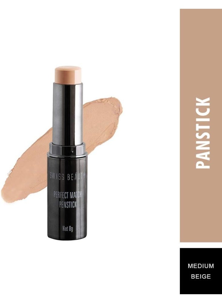 Swiss Beauty Perfect Match Panstick Foundation | Lightweight, Full Coverage Foundation With Natural And Dewy Finish For Face Makeup| Easy To Apply With Hand Stick Applicator | Shade-05, 7.5Gm - Image 3