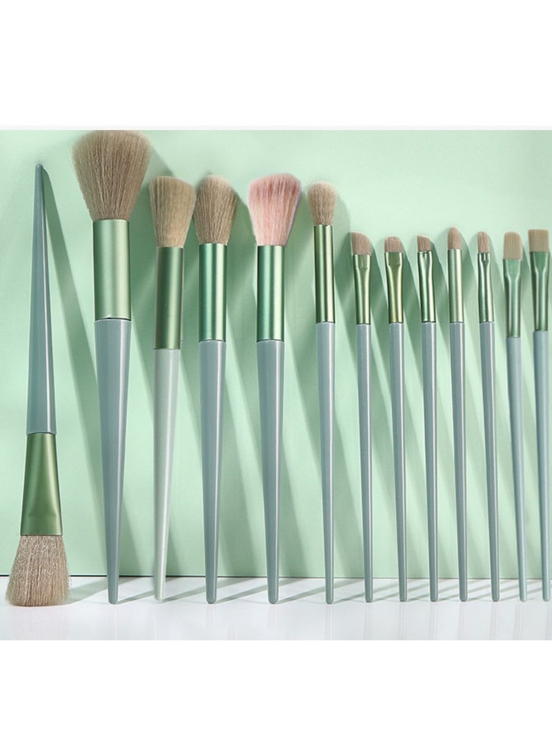 maffick 13 piece makeup brush set, portable soft hair concealer, foundation make-up, powder blusher, eye shadow, cosmetics brush, full set of beauty tools（Fabric storage bag） - Image 1