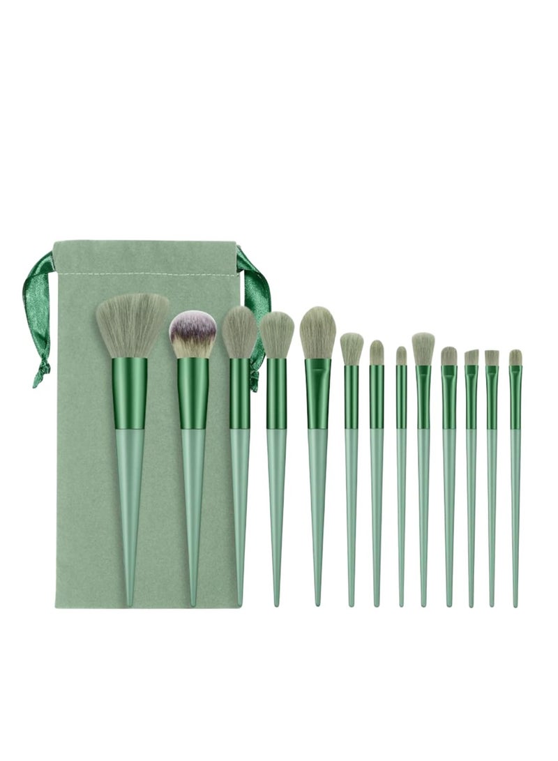 maffick 13 piece makeup brush set, portable soft hair concealer, foundation make-up, powder blusher, eye shadow, cosmetics brush, full set of beauty tools（Fabric storage bag） - Image 2