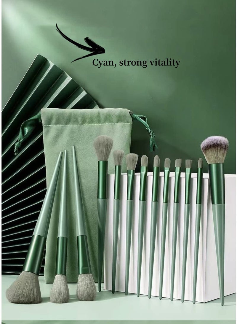 maffick 13 piece makeup brush set, portable soft hair concealer, foundation make-up, powder blusher, eye shadow, cosmetics brush, full set of beauty tools（Fabric storage bag） - Image 3