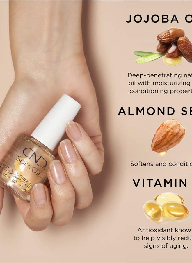 CND عناية بالأظافر والجلد المحيط بها من CND، زيت الشمس للأظافر الجافة والتالفة، مدعوم بزيت الجوجوبا وفيتامين E لأظافر أكثر صحة وقوة، 2.3 أونصة سائلة - Image 2