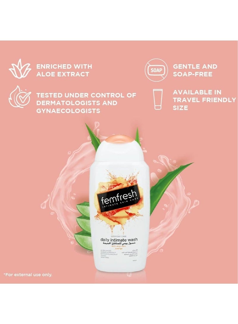 femfresh Everyday Care Daily Intimate Wash Feminine Hygiene Cleanser PH Balanced Soap Free Gel Formula with Natural Aloe Vera & Calendula 250 ml - Image 3
