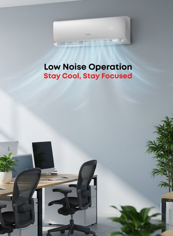 TORNADO 2 Ton Cool Split Air Conditioner, 22000 BTU, T3 Compressor, white, R410 Refrigerant, Turbo Mode, Digital Display, Golden fin, 4 Ways Swing, TH-C24AHK - Image 3