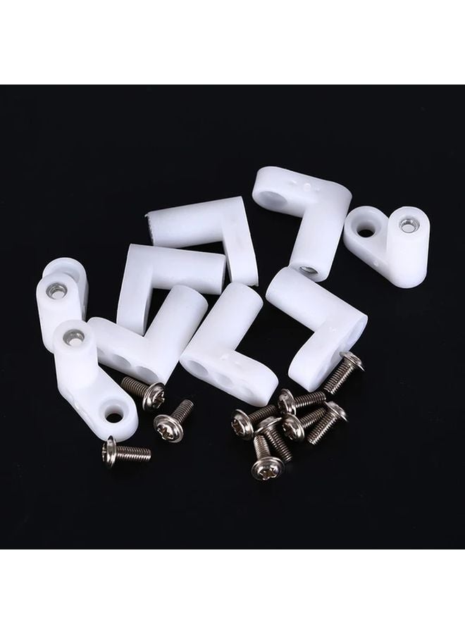10Pcs White L Shaped PCB Mounting Feet 20mm Height Adjustable Angle With Screws - Image 2