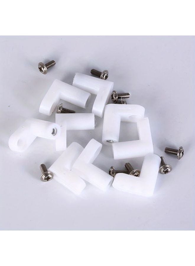 10Pcs White L Shaped PCB Mounting Feet 20mm Height Adjustable Angle With Screws - Image 3