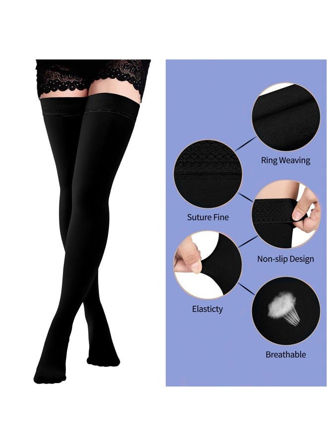 Totexil Compression Stockings for Women & Men, 15-20mmHg Thigh High Compression Socks,Closed Toe Medical Compression Socks with Silicone Dot Band-Best Support for Running Nursing Sports Varicose Veins - Image 3