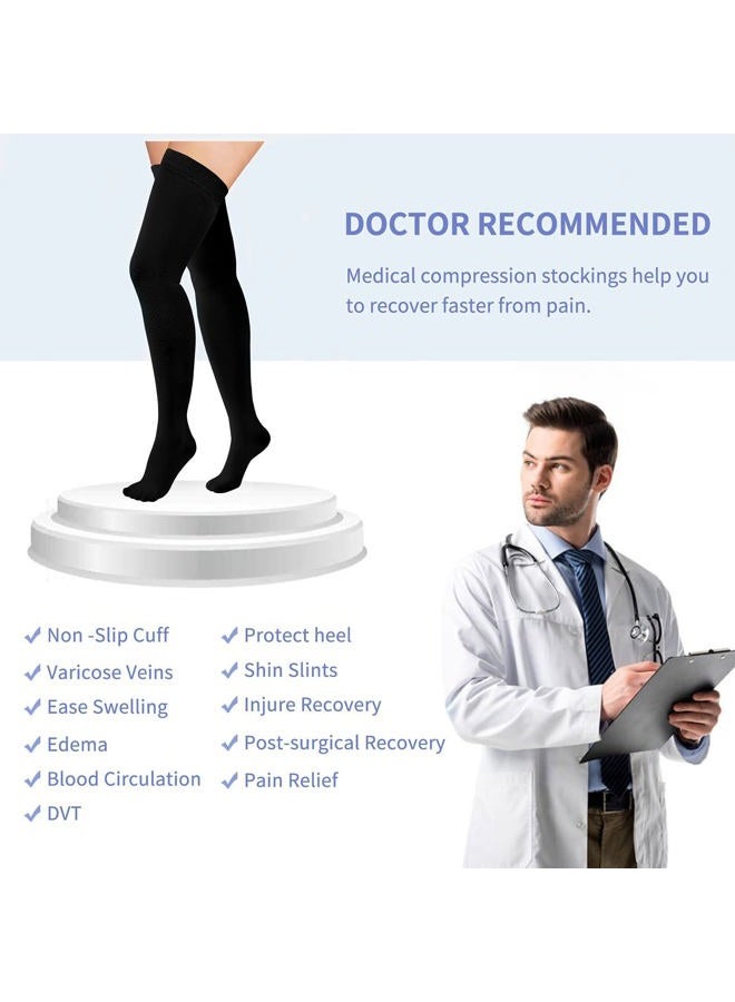 Totexil Compression Stockings for Women & Men, 15-20mmHg Thigh High Compression Socks,Closed Toe Medical Compression Socks with Silicone Dot Band-Best Support for Running Nursing Sports Varicose Veins - Image 4