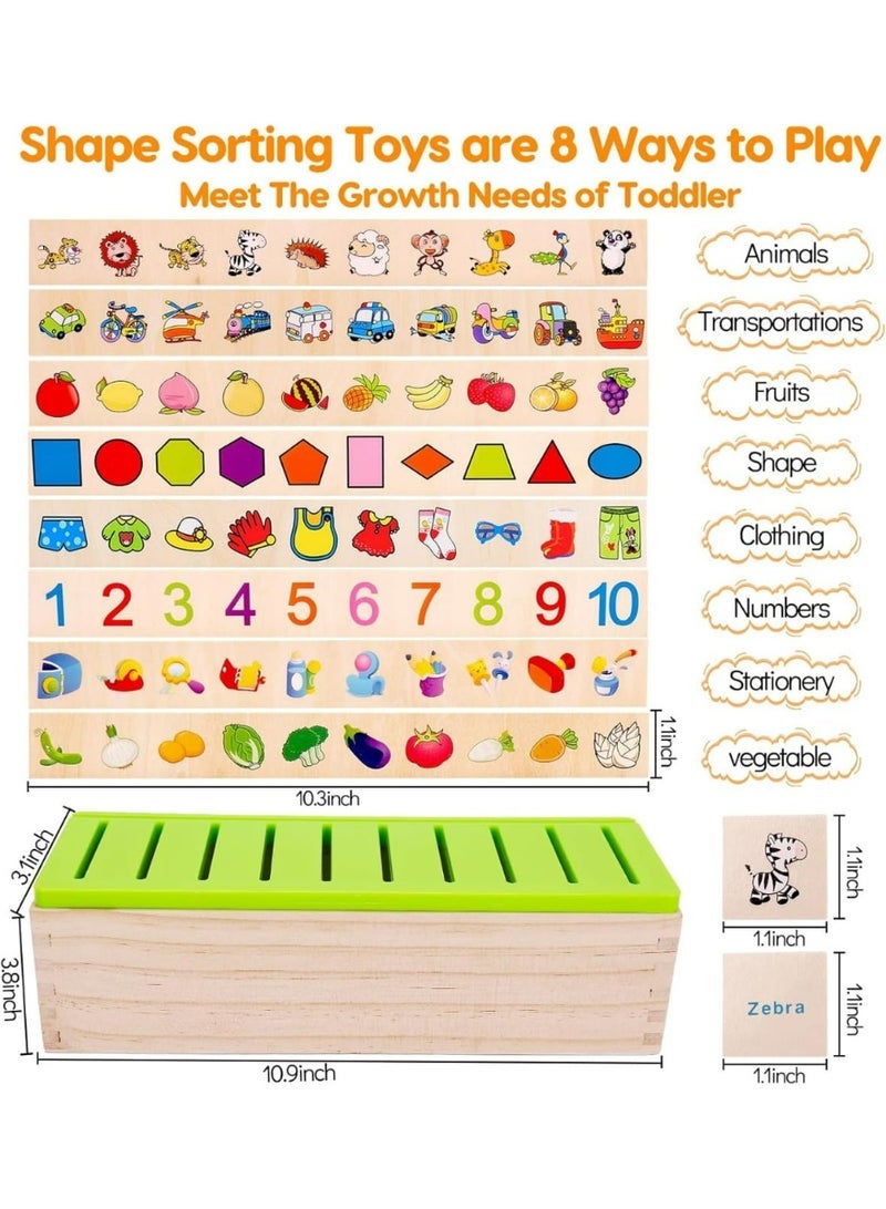 8-in-1 Montessori Wooden Sorting Box – Educational Categorization Toy for Toddlers with Shapes, Numbers, Animals & More – Sensory Fine Motor Learning for Ages 2-5 - Image 3