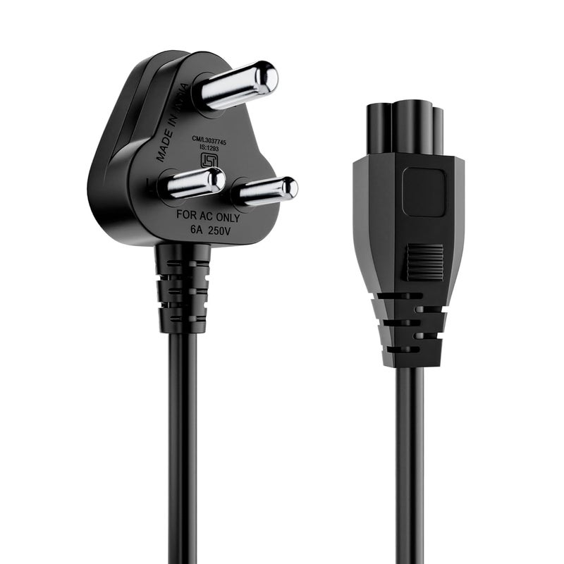 Portronics Konnect G3 350W Laptop Power Cable, 3 Pin Type Connector, 350W Max Load Capacity, 1.2M Length(Black) - Image 1