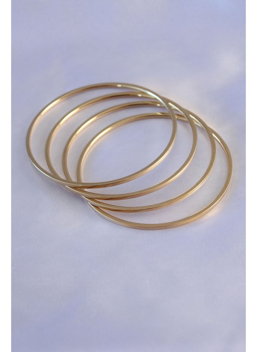 Ema - 316L Steel Gold Color 4-Piece Ajda Model Women's Bracelet - Image 1