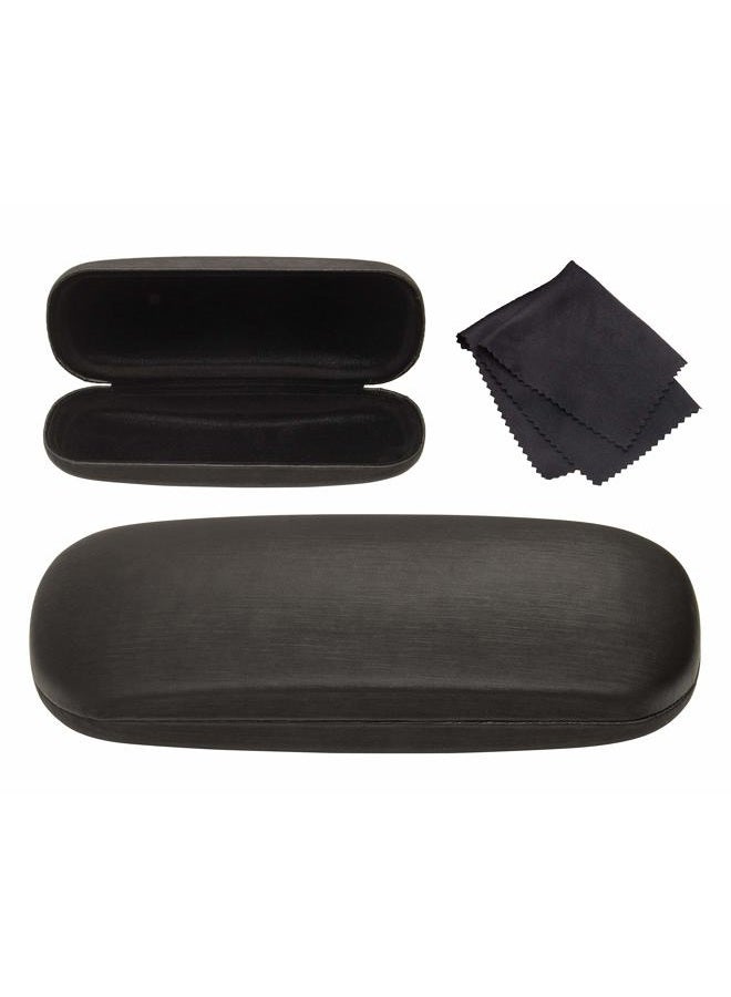 Noble Pack Hard Shell Brushed Eyeglass Case, Protective Holder for Glasses and Sunglasses, Black, One size - Image 1
