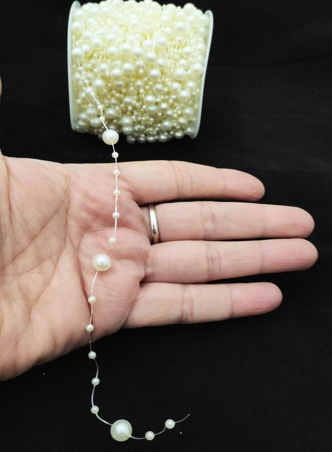 Just Flowers Faux Pearl Beads Chain 3 mm for Jewelry Making, Embellishing Handbags, Garments, Craft Accessories and DIY Projects, Pack of (10 Meter, Off White) - Image 2