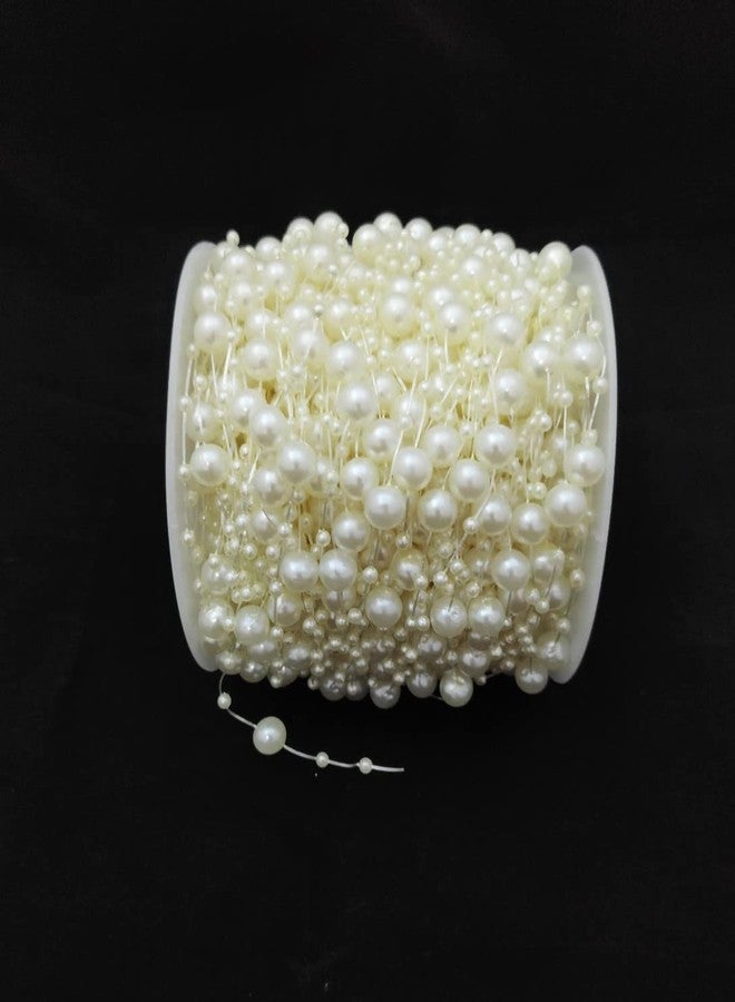 Just Flowers Faux Pearl Beads Chain 3 mm for Jewelry Making, Embellishing Handbags, Garments, Craft Accessories and DIY Projects, Pack of (10 Meter, Off White) - Image 3