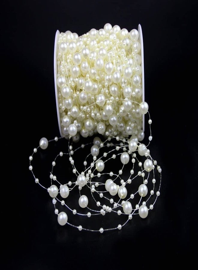Just Flowers Faux Pearl Beads Chain 3 mm for Jewelry Making, Embellishing Handbags, Garments, Craft Accessories and DIY Projects, Pack of (10 Meter, Off White) - Image 1
