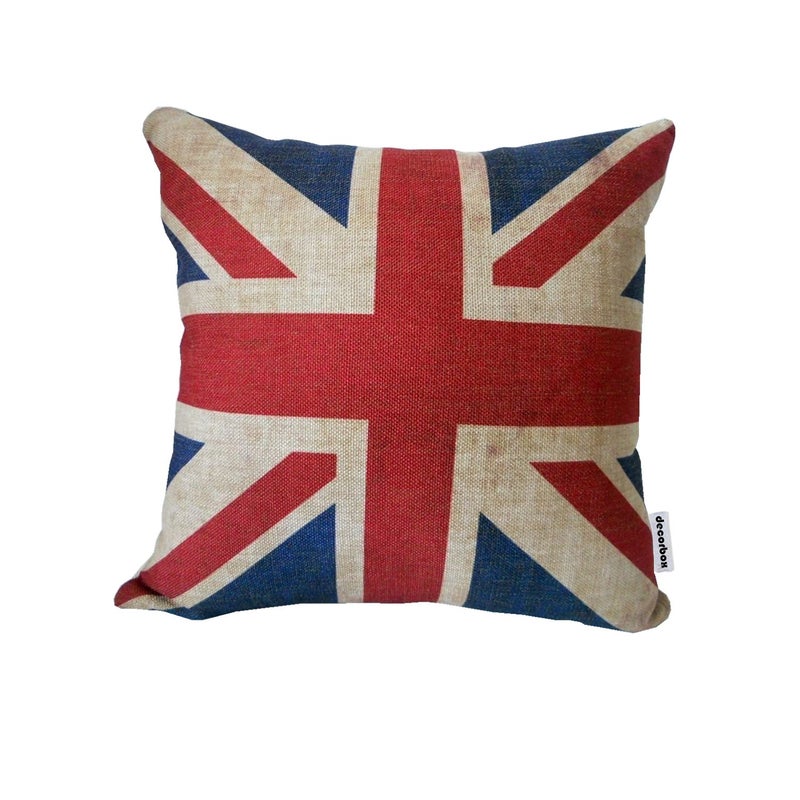 decorbox The Union Jack British Flag Cotton Linen Square Decorative Throw Pillow Case Cushion Cover 18 X18