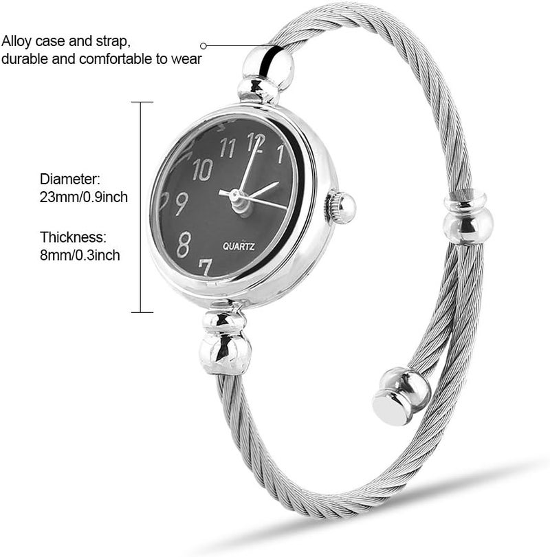 klarako c, Female Analog Round Quartz Alloy Strap Open Bracelet Watch Wristwatch(#3) - Image 1
