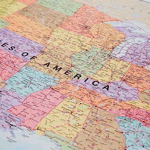 Maps International Laminated World Map & US Map Poster Pack - 17" x 22" - Maps of the World & United States - Detailed Cartography - Maps International - Image 5