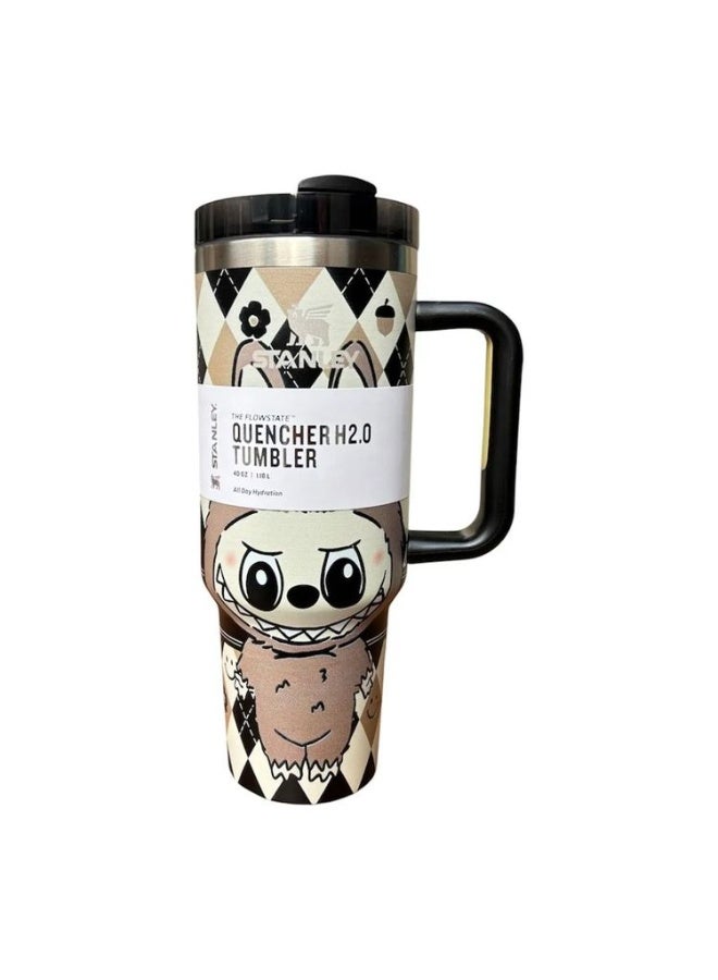 ستانلي لابوبو كوينشر H2.0 سعة 40 أونصة إصدار محدود | كوب ترمس معزول من الستانلس ستيل مزدوج الجدار مع مقبض وغطاء FlowState | يحافظ على المشروبات باردة 12 ساعة وساخنة 7 ساعات | كوب صديق للبيئة قابل لإعادة الاستخدام مع قشّة مانعة للتسرب – علبة هدايا حصرية من لابوبو - Image 1