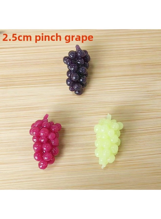 Loquat Miniature Food Toys Mini Artificial Grape Diy Fruit Accessories Tpr Soft Glue Pinch Music Vent Toy Accessories-Color:tpr Small Purple Grapes-Size:2.5cm - Image 2