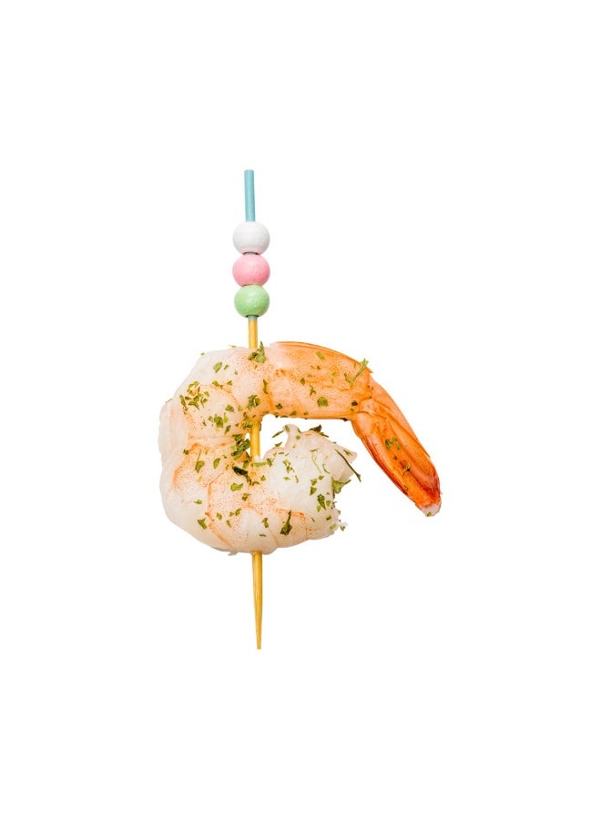 Restaurantware 3.9 Inch Party Toothpicks, 1000 Disposable Cocktail Skewers - Multicolor Beads Decoration, Sharp Tips, Assorted Bamboo Decorative Cocktail Picks, Durable, Versatile  - Image 2
