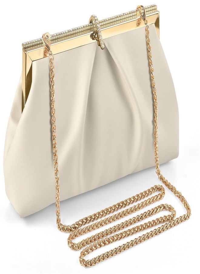 TINDTOP Clutch Purses for Women, PU Leather Formal Evening Bags Shoulder Party Handbags Wedding Cocktail Prom Clutches (A-Nude) - Image 1