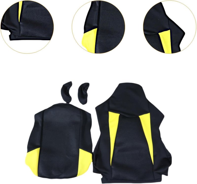 Gaming Chair Covers, Soft Computer and Office Chair Covers with Armrest, Backrest, Slipcovers, for Desk Chairs, Black Yellow - Image 2