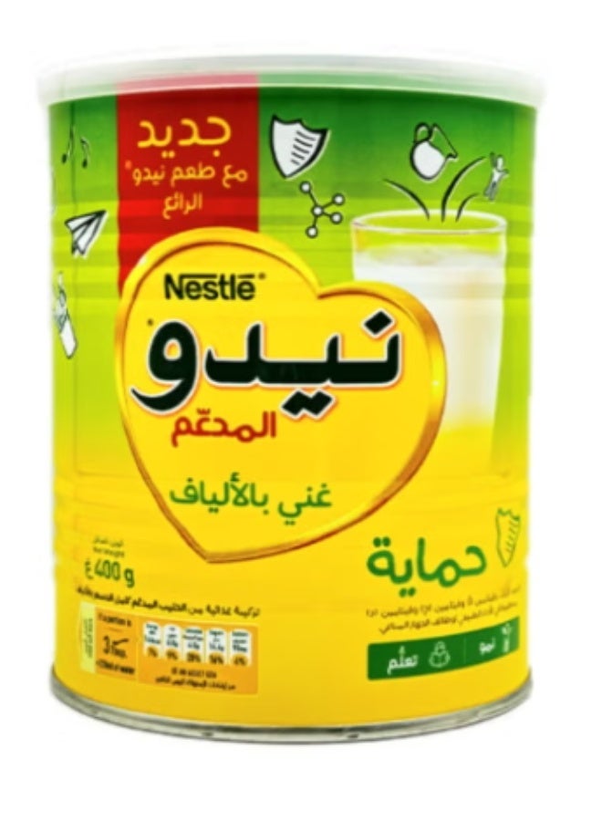 نستله نيدو حليب مجفف مدعم بالألياف، 400 جرام