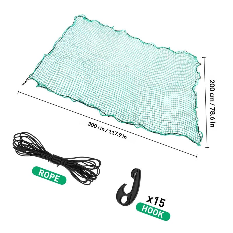 Heavy Duty Truck Bed Cargo Net 2x3m with Bungee Cord and 15 Hooks for Load Securing - Image 3