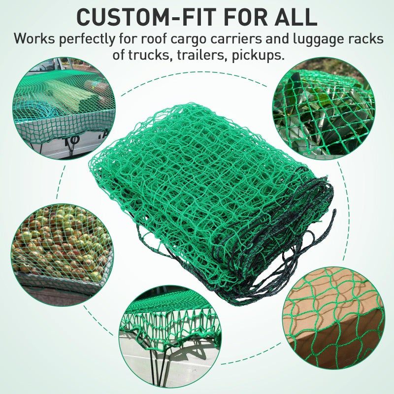Heavy Duty Truck Bed Cargo Net 2x3m with Bungee Cord and 15 Hooks for Load Securing - Image 4