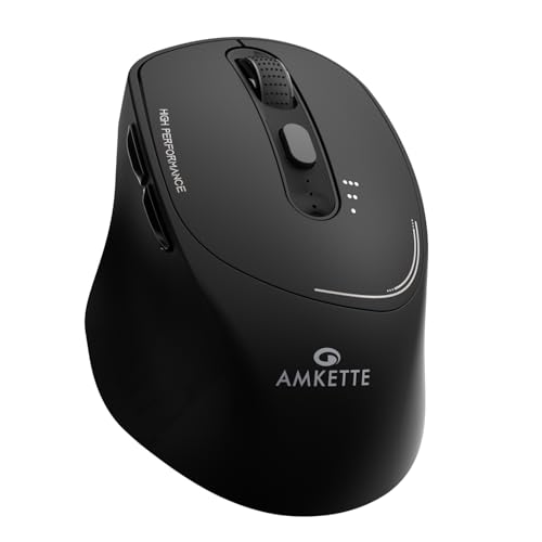 Amkette Hush Pro Epic Rechargeable Wireless Mouse/Bluetooth Mouse | 3 Device Connectivity (2xBT&2.4G)| 2400 DPI |Silent Switches| Premium Ergonomic Design Type C Charging | Black - Image 1
