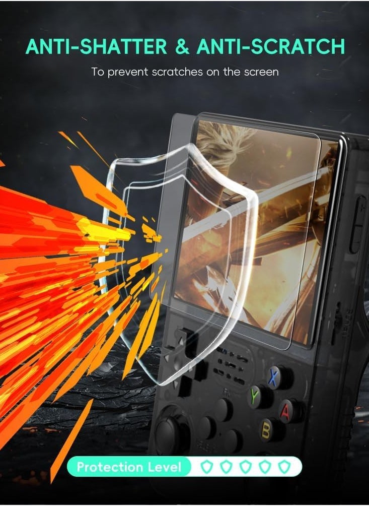 R36S Game Console Screen Protector R36S/R35S/RGB20S Game Console Protective Film 9H Dustproof Scratch-resistant Tempered Glass Front Screen Protector,
