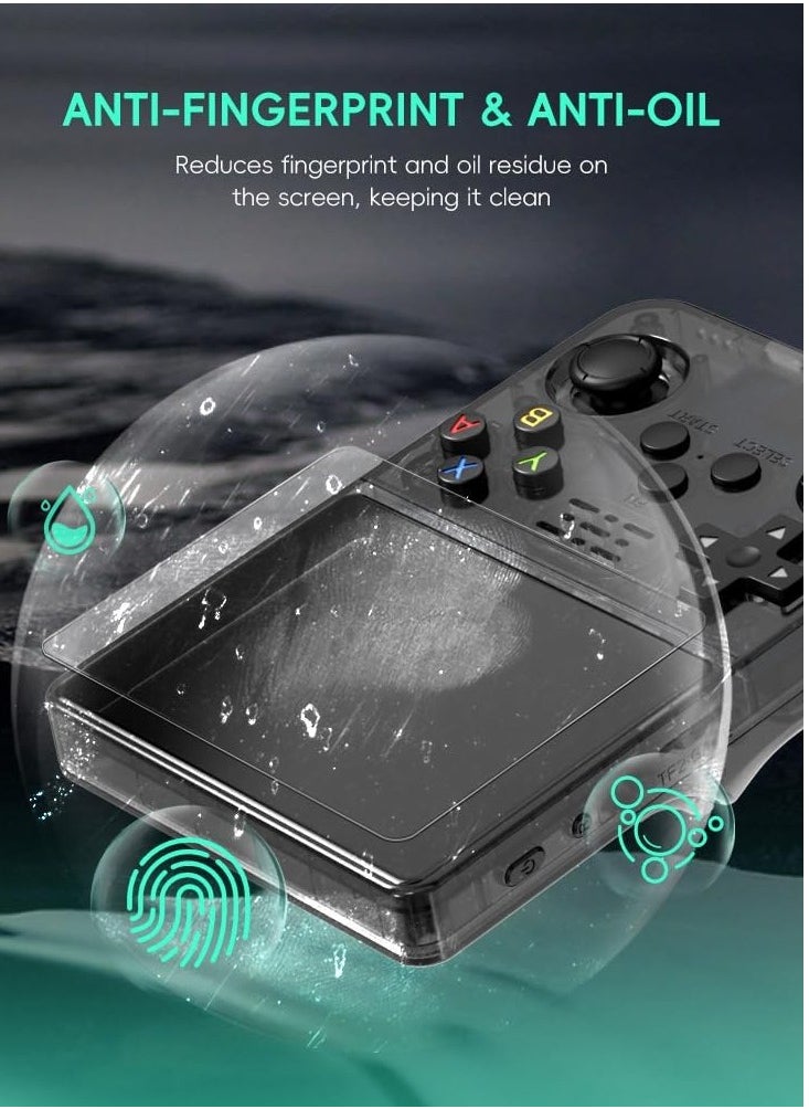 R36S Game Console Screen Protector R36S/R35S/RGB20S Game Console Protective Film 9H Dustproof Scratch-resistant Tempered Glass Front Screen Protector,