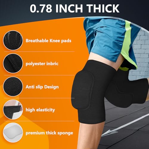 RYBTB Volleyball Knee Pads for Dancers, RYBTB Soft Breathable Knee Pads for Men Women Kids Knees Protective, Knee Brace for Volleyball Football Dance Yoga Tennis Running Cycling Workout Climbing (Black, Small) - Image 3