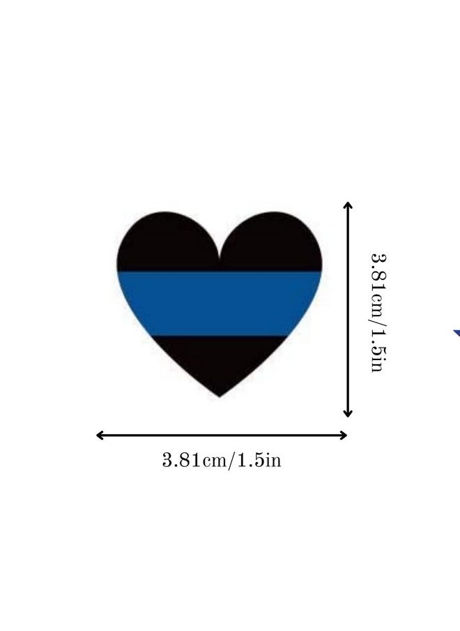 Fundraising For A Cause - 250 Blue Line Heart Stickers Police Support Stickers For Car Bumpers, Office Doors, Cell Phones And More - Image 1