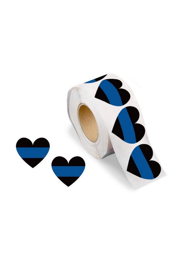 Fundraising For A Cause - 250 Blue Line Heart Stickers Police Support Stickers For Car Bumpers, Office Doors, Cell Phones And More - Image 1