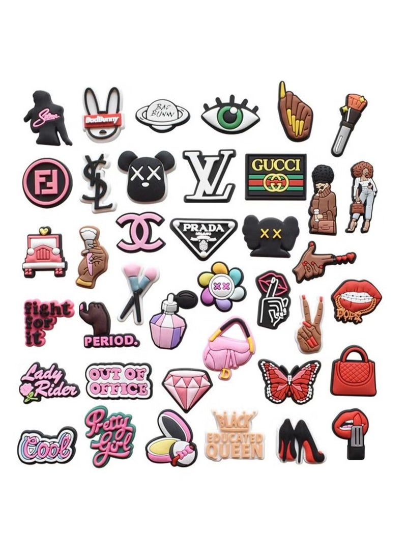 39Pcs Shoe Charms Fits for Clog Shoes Shoe Decoration Charms Party Gift for Kids Girls Women Mack-up Party Favors Birthday Gifts - Image 1