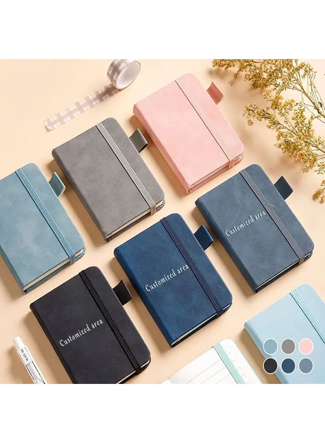 Pink Portable Notebook With Pen Holder Elastic Band Seal For Meeting Study Travel - Image 1