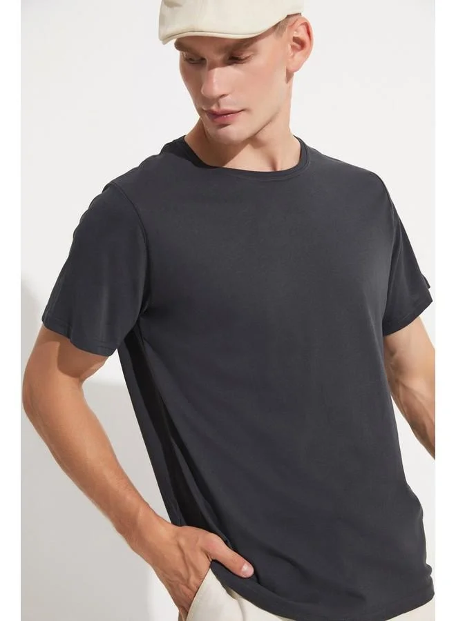 JUNE June Black-White-Anthracite 3-Pack 100% Cotton Basic Men Tshirt Black - White - Anthracite