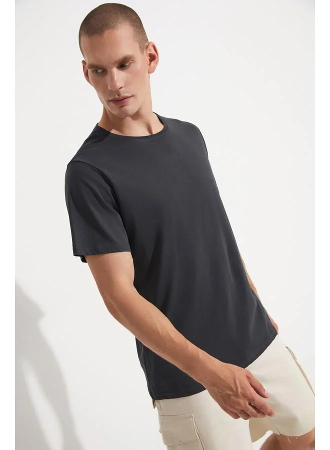 JUNE June Black-White-Anthracite 3-Pack 100% Cotton Basic Men Tshirt Black - White - Anthracite