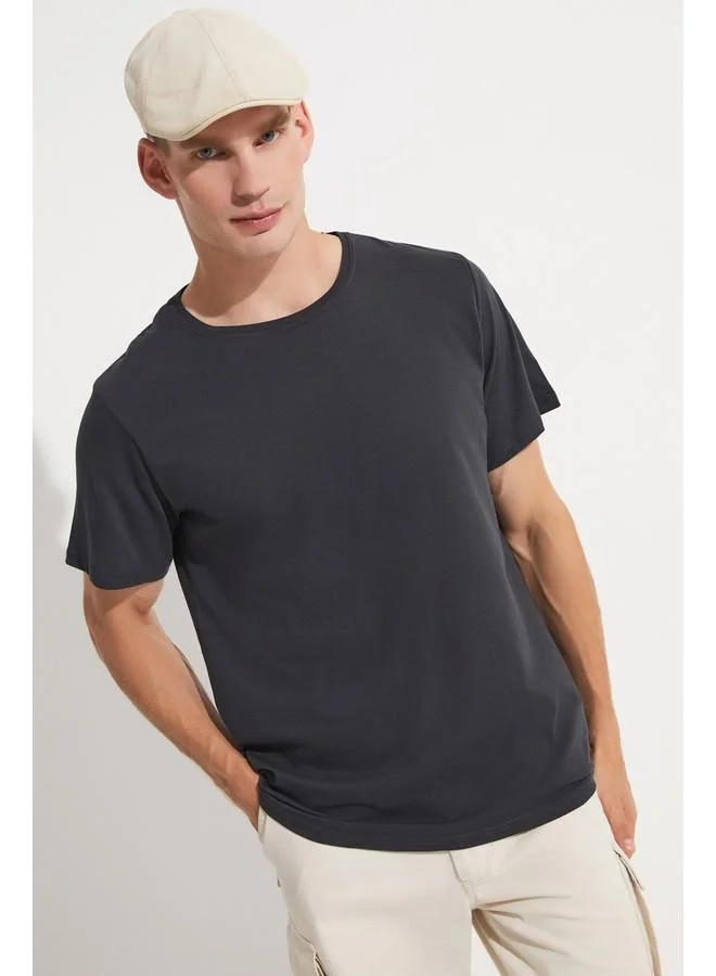 JUNE June Black-White-Anthracite 3-Pack 100% Cotton Basic Men Tshirt Black - White - Anthracite
