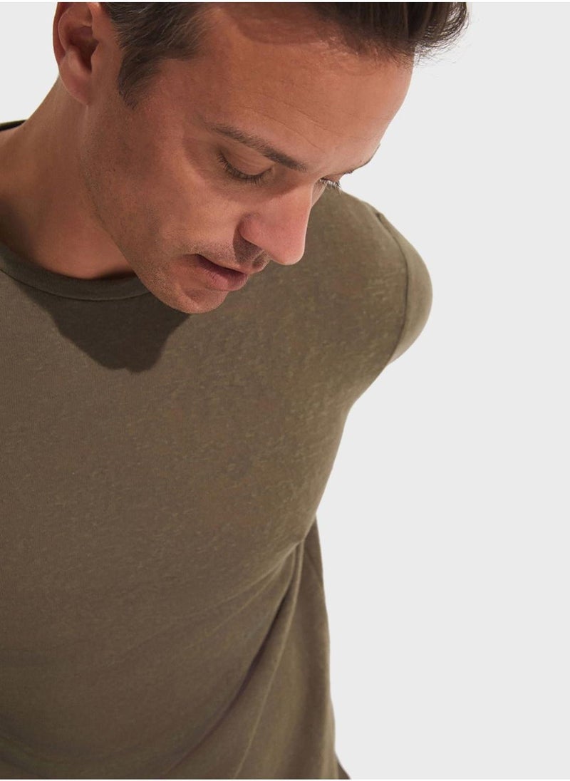 جون تي شيرت بياقة دائرية بنقش - Image 4