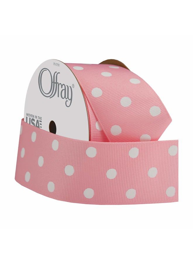 Offray 352557 1.5" Wide Grosgrain Ribbon, Pink, 3 Yards - Image 2
