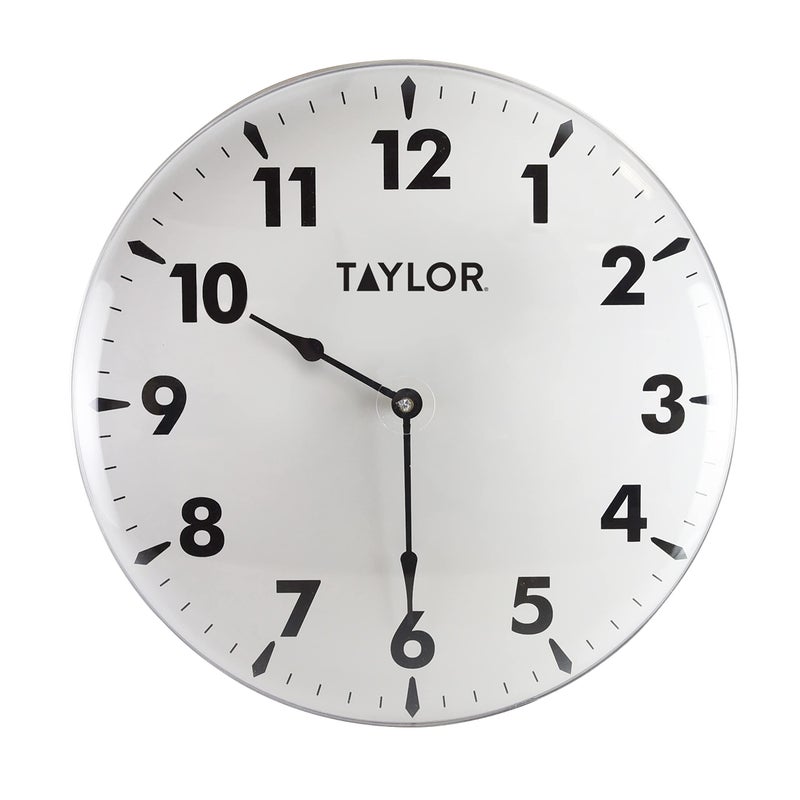 Taylor Taylor Indoor Outdoor Metal Wall Clock Wireless Thermometer with Easy to Read Large Numbers for Patio Pool and Indoor Areas 18inch 