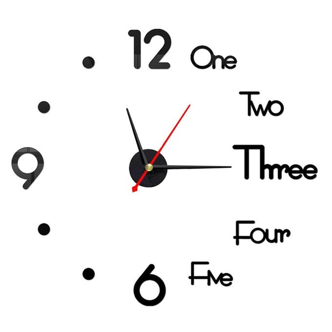 1020 INCH DIY WALL CLOCK 3D FRAMELESS SILENT NON TICKING BLACK ROUND BATTERY OPERATED MODERN WALL CLOCKS FOR LIVING ROOM BEDROOM OFFICE HOME AND KITCHEN