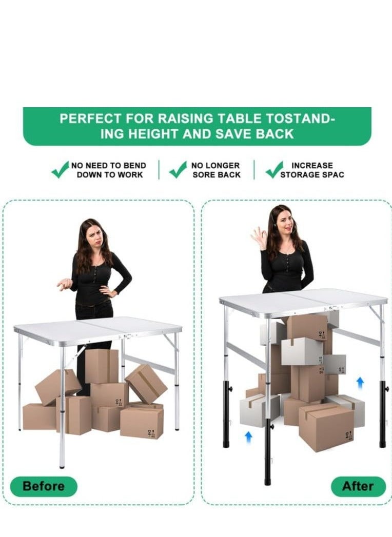 Generic - Adjustable Table Leg, Folding Tables Extenders and Risers, Metal Heavy Duty Desk Leg Risers, Suitable for Straight and Bent Legs Extensions, 4 Levels, 4 Pcs - Image 1