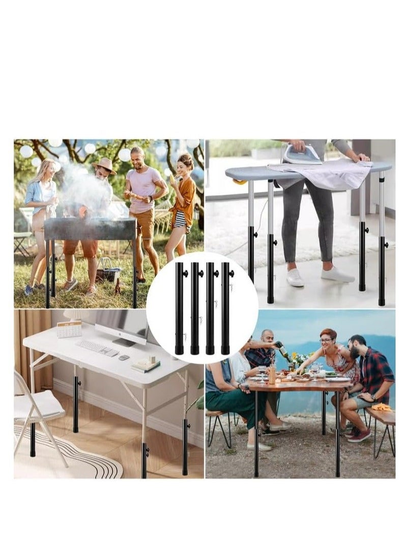 Generic - Adjustable Table Leg, Folding Tables Extenders and Risers, Metal Heavy Duty Desk Leg Risers, Suitable for Straight and Bent Legs Extensions, 4 Levels, 4 Pcs - Image 1