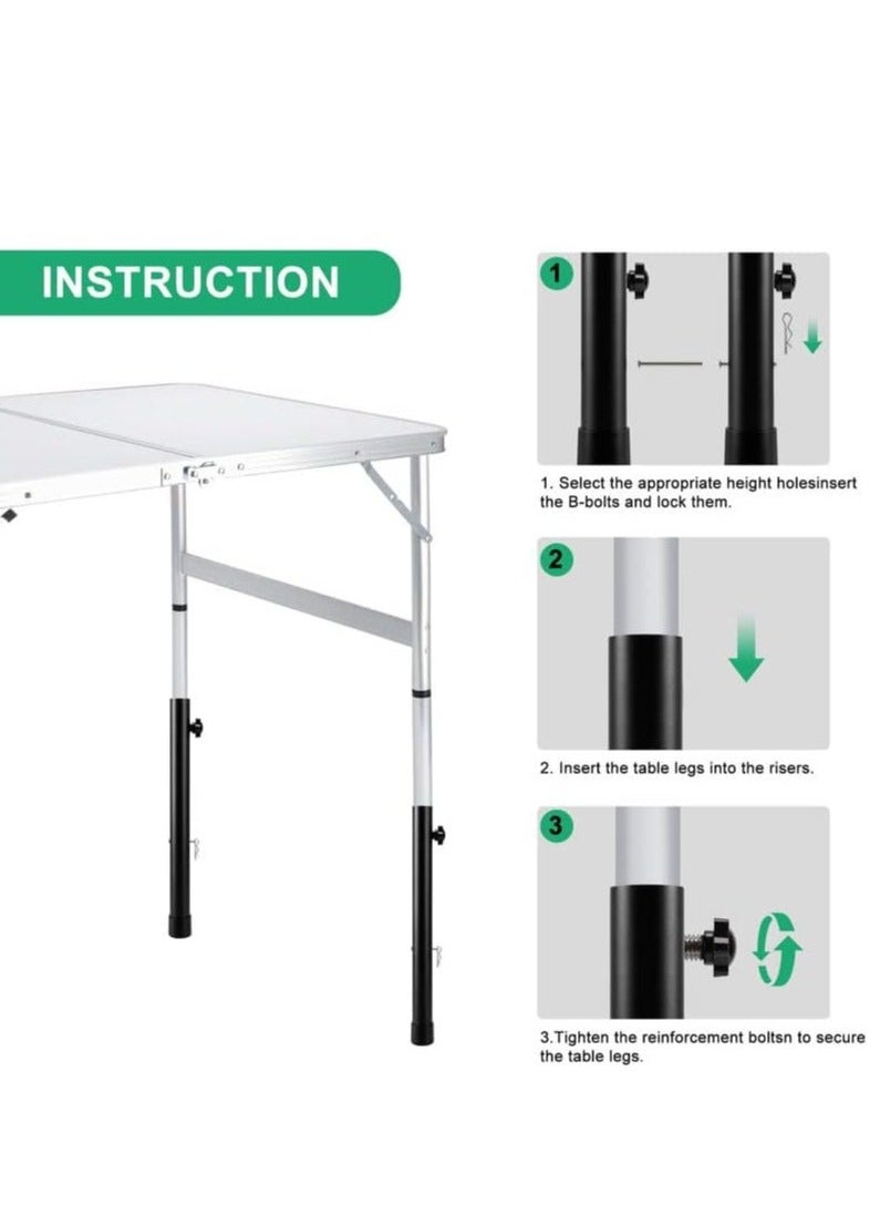 Generic - Adjustable Table Leg, Folding Tables Extenders and Risers, Metal Heavy Duty Desk Leg Risers, Suitable for Straight and Bent Legs Extensions, 4 Levels, 4 Pcs - Image 1